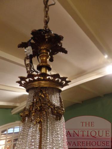 Antike französische Zakkronleuchter mit drei Lampen 4