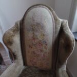 antieke groen grijze velours fauteuil 2
