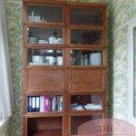 Antieke hoge stapelbare mahoniehouten boekenkast van MD Bibliothèque 1