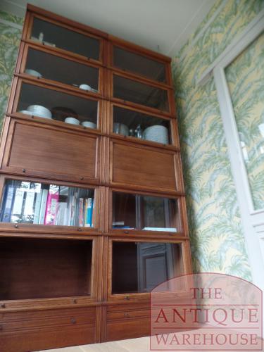 Antieke hoge stapelbare mahoniehouten boekenkast van MD Bibliothèque 2