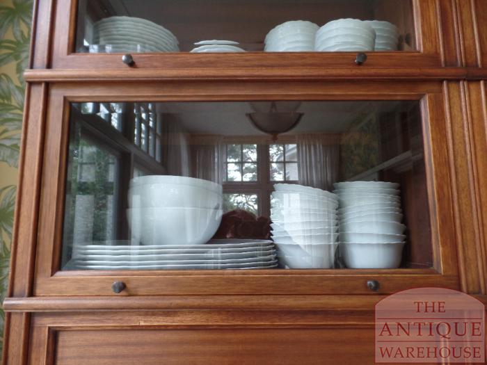 Antieke hoge stapelbare mahoniehouten boekenkast van MD Bibliothèque 3