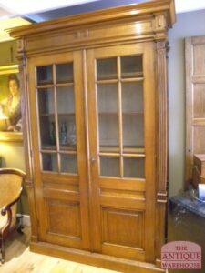 antieke Hollandse eikenhouten boekenkast