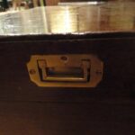 Antieke teakhouten campaign reiskist circa 1900 3