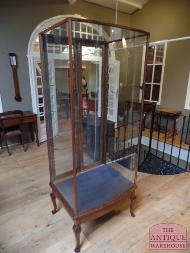 Antieke kleine mahonie vitrine kast
