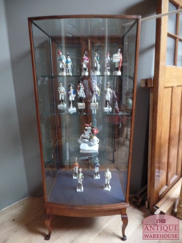 Antieke kleine mahonie vitrine kast 3