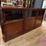 Antieke lage boekenkast, mahoniehouten stapelbare Franse M.D. Bibliothèque 1