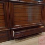 Antieke lage boekenkast, mahoniehouten stapelbare Franse M.D. Bibliothèque 4