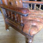 antieke leren bibliotheekstoel 2