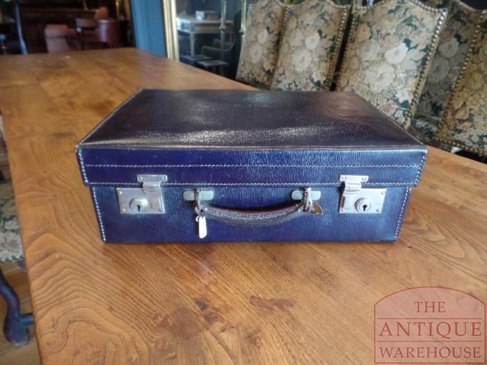 antieke leren Engelse koffer