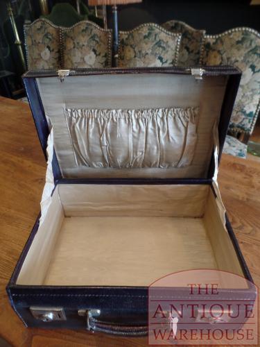 antieke leren Engelse koffer 3