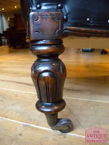 antieke mahonie bibliotheekstoel