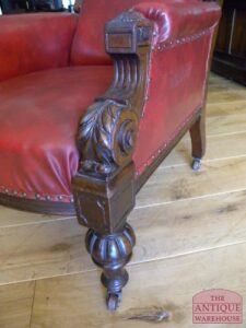 antieke mahonie bibliotheekstoel circa 1830, VERKOCHT