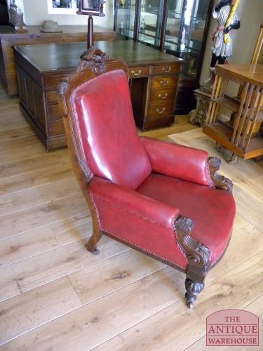 antieke mahonie bibliotheekstoel 2