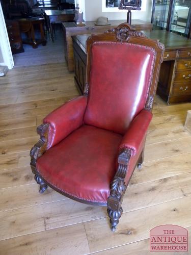 antieke mahonie bibliotheekstoel 3