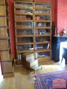 antieke mahonie bibliotheektrapje, VERKOCHT