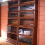 Antieke mahonie boekenkast, drievoudig 1