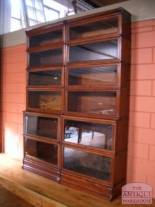 antieke mahonie boekenkast, drievoudig