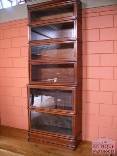 Antieke mahonie boekenkast, drievoudig 3
