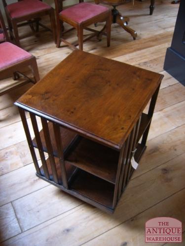 Antieke mahonie boekenmolen van circa 1900 2