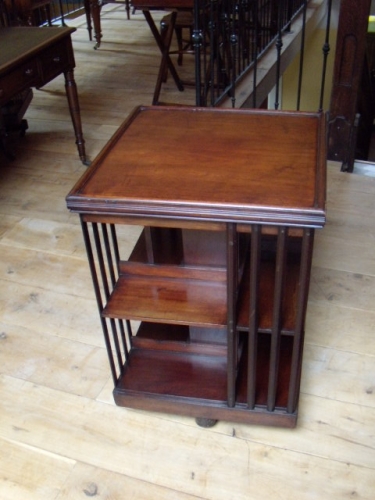 Antieke mahonie boekenmolen van circa 1900 3