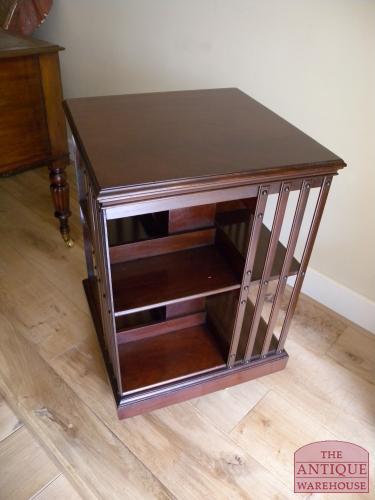 Antieke mahonie boekenmolen van circa 1900 3