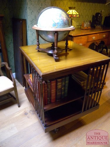 antieke mahonie  boekenmolen, VERKOCHT