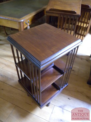 Antieke mahonie boekenmolen 2