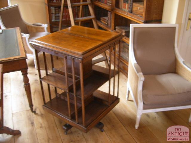 Antieke mahonie boekenmolen 3