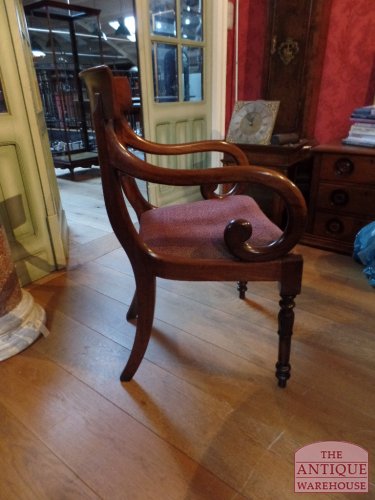 Antieke mahonie bureaustoel 2