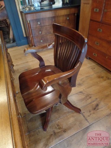 Antieke mahonie bureaustoel 2