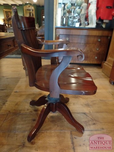 Antieke mahonie bureaustoel 3