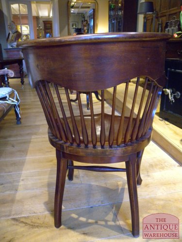 Antieke mahonie bureaustoel, circa 1890 3