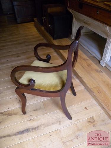 antieke mahonie bureaustoel van circa 1860, VERKOCHT