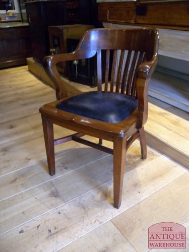 Antieke mahonie bureaustoel 2