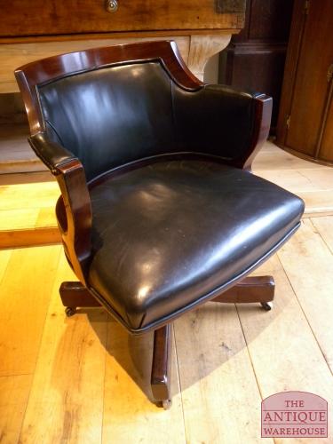 Antieke mahonie bureaustoel 2