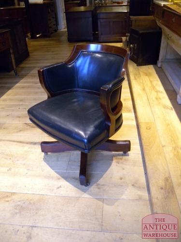 Antieke mahonie bureaustoel 3