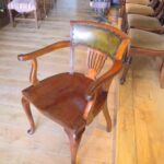 Antieke mahonie bureaustoel 1