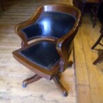 Antieke mahonie bureaustoel 1