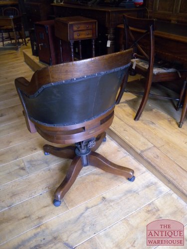 Antieke mahonie bureaustoel 3