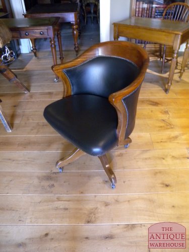 antieke mahonie bureaustoel VERKOCHT