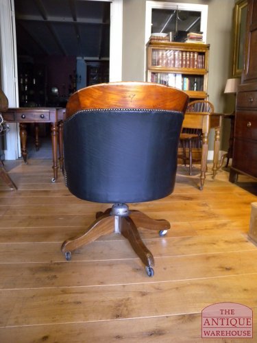Antieke mahonie bureaustoel 2