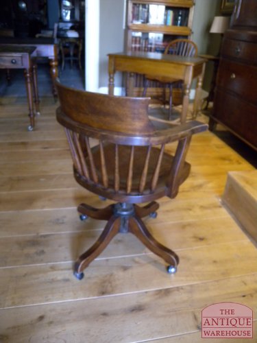 Antieke mahonie bureaustoel 3