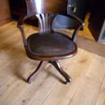 Antieke mahonie bureaustoel 1