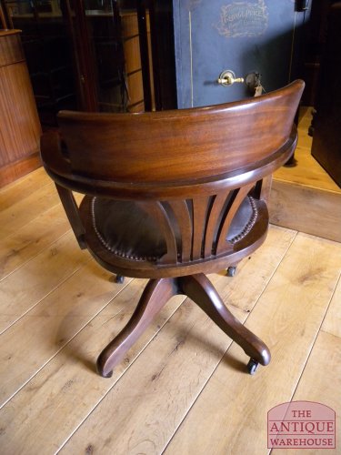 Antieke mahonie bureaustoel 2