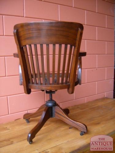 Antieke mahonie bureaustoel 2