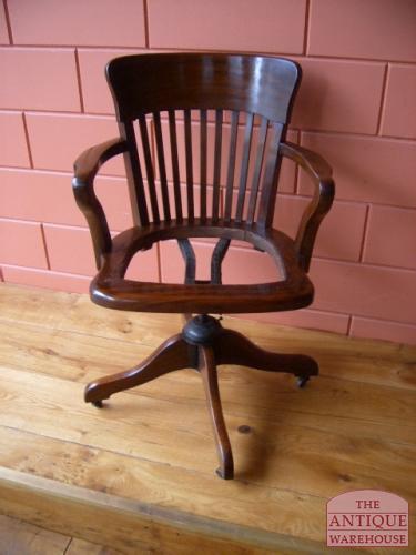 Antieke mahonie bureaustoel 3