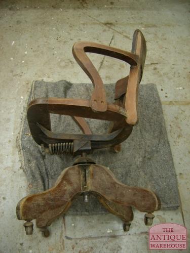 Antieke mahonie bureaustoel 2
