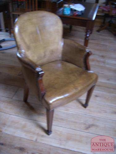 Antieke mahonie bureaustoel 3