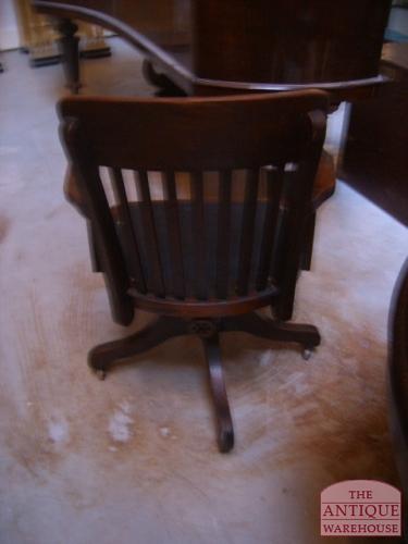 Antieke mahonie bureaustoel 2