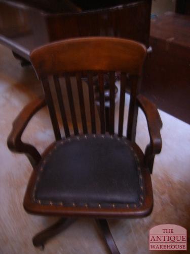 Antieke mahonie bureaustoel 3